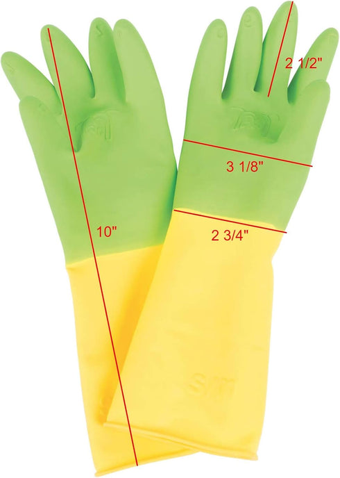 2 Pairs of Child Latex Rubber Reusable Gloves - Great Value and Quality for Ages 3-5 Years