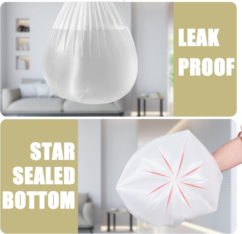 Small Trash Bags 4 Gallon, 100 Count, White Garbage Bags for Office Bedroom Bathroom Trash Can