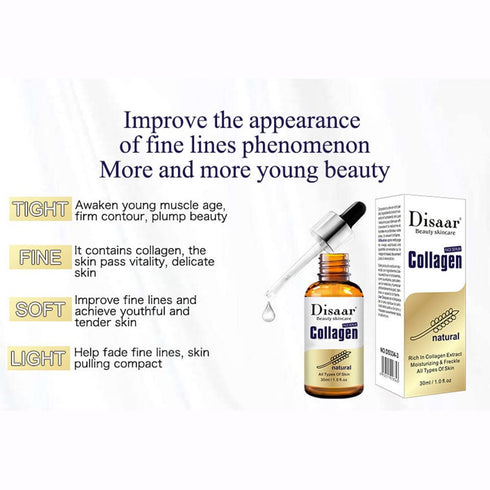 Pure Collagen Anti-Wrinkle Anti Aging Face Serum, Moisturizing Freckle Replenish Water, 30ml