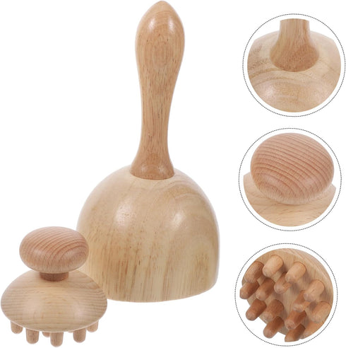 Set 1 Set Didiseaon Wooden Massage Tool Portable Body Massager for Home Travel Torch Octopus Design