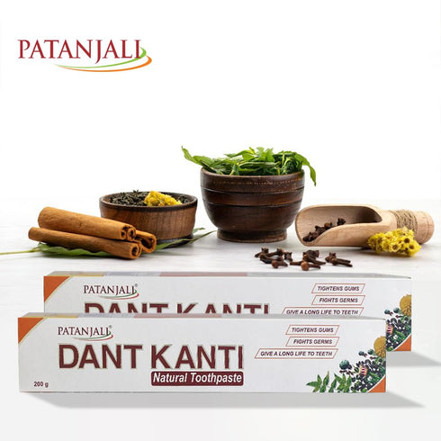 Patanjali Dant Kanti Natural Toothpaste, 200g / 6.76 fl oz, Pack of 5