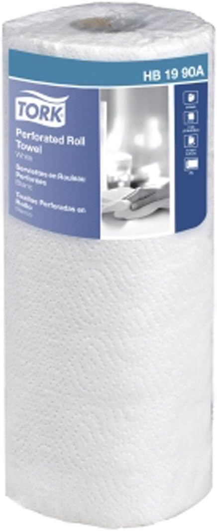 Tork HB1990A Perforated 2-Ply Roll Towel, White