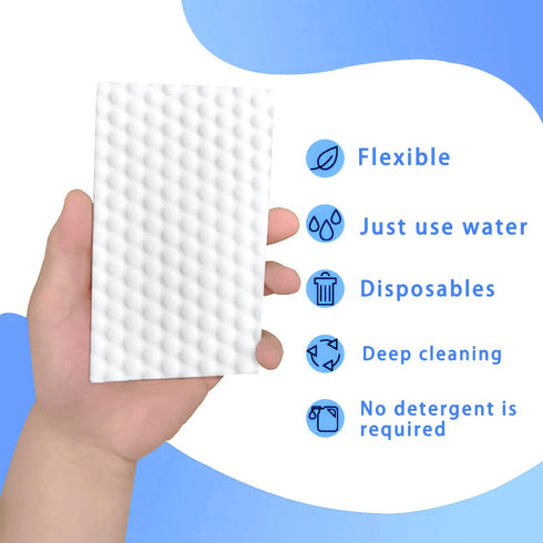 Sheets,50 Count Magic Cleaning Sponge Eraser Convex Point Melamine Sponge, Thickened, Long Lasting, Disposable Cleaner