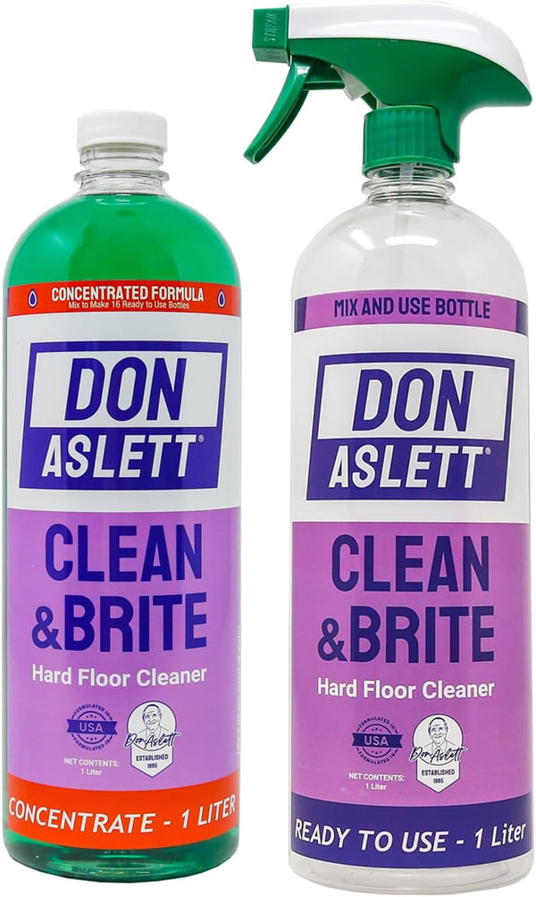 Don Aslett Clean & Brite Set (1 Quart Concentrate and 32 Oz