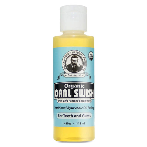 Uncle Harry's Certified Organic Oral Swish for Ayurvedic Oil Pulling (4 oz)