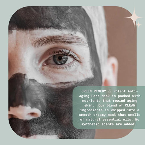 Skincare - Green Remedy Mask - 2oz, Vegan & Cruelty Free, Brightening & Exfoliating Face Mask with Lavender & Chamomile