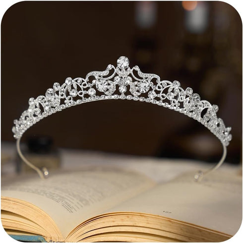 SWEETV Wedding Tiaras and Crowns, Rhinestone Bridal Crown Princess Tiara Headpieces for Women, Flower Girls