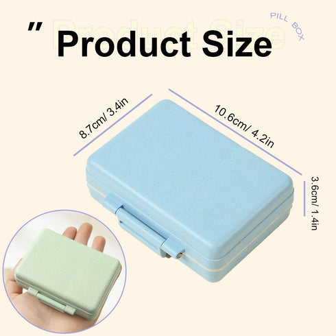 Wopanxye 9 Travel Pill Organizer, Compartments Portable Medicine Storage Box, BPA-Free, Double Lock, Daily Cute
