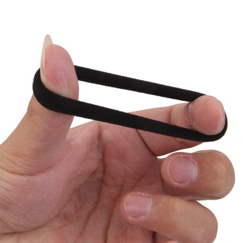 J-MEE Hair Bands 100PCS Seamless Cotton Ponytail Holders Scrunchies for Thick Hair (black)