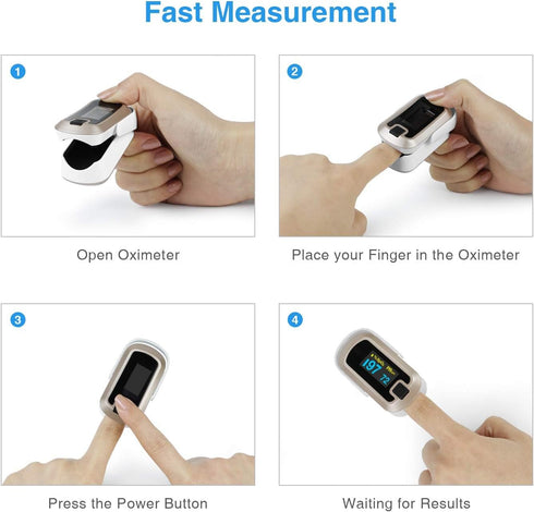 mibest OLED Finger Pulse Oximeter, O2 Meter in Dual Color White/Luxury Gold