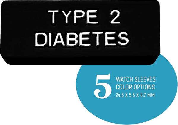 RockaDex - Type 2 Diabetic Medical Alert Watch Sleeve, Colored Silicone Watch Sleeves for Diabetic Supplies
