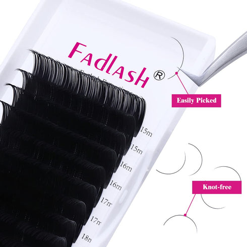 Lash Extension Supplies, D Curl 15-20mm Mixed Tray Silk Classic Individual Eyelash Extensions (0.20-D)