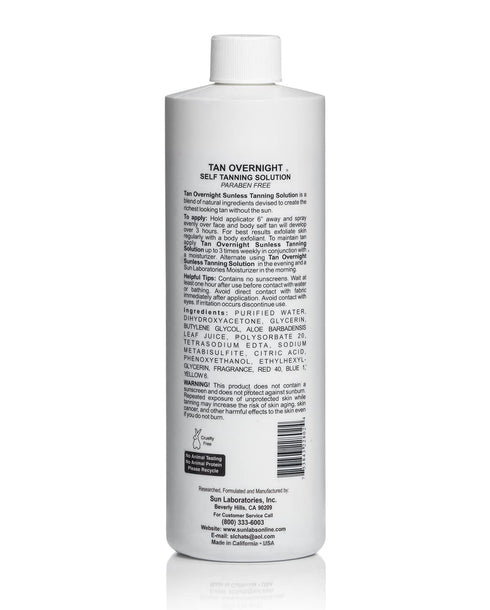 Sun Laboratories By Giesee Tan Overnight Spray Tan Solution, 16 oz, Professional Tanning Spray, Non Toxic