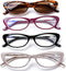 AQWANO Designer Blue Light Blocking Cat Eye Reading Glasses for Women, Anti UV400 Digital Eyestrain, 0.0