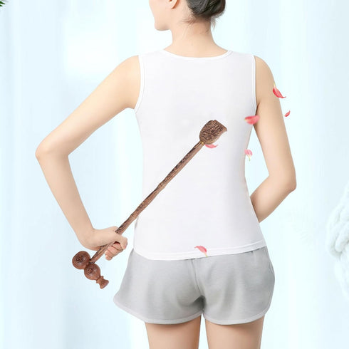 Hammer 2pcs Set, MAGICLULU Wooden Dual-use Massage Handheld Back Scraper and Body Massager for Muscle Relaxation