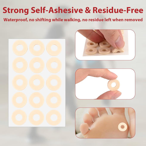 USCAUK 90Pcs Corn Pads for Toes Callus Cushions Self-Adhesive Sponge Protectors Patches for Feet Heel Bottom of Foot