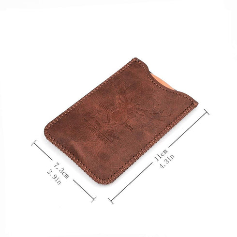 Wooden Beard Comb, 3 Pieces with Durable Cases for Men, Fine & Coarse Teeth, Brown Deer Design