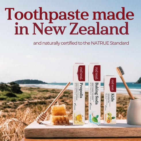 Red Seal Hydroxyapatite Baking Soda Toothpaste Fluoride Free, NATRUE Certified Natural Supports Enamel Mineralization