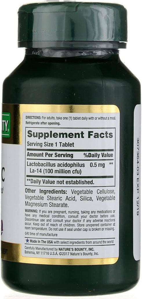 Nature's Bounty Probiotic Acidophilus Tablets, 120 ea (Pack of 5)