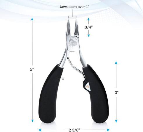 Toenail Clippers for Thick or Ingrown Nails, Heavy-Duty Soft-Grip Nail Nipper with Surgical-Grade Steel Blades