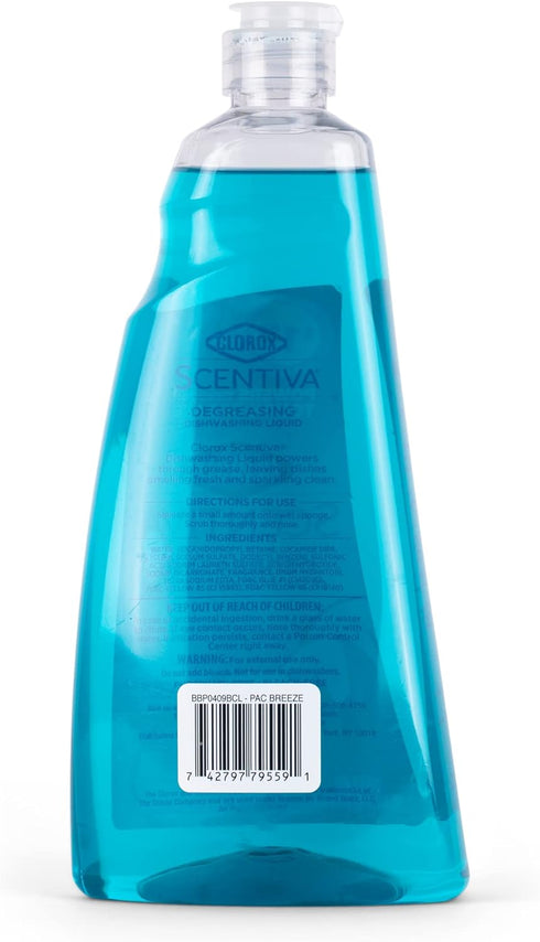 Clorox Scentiva Dishwashing Liquid Soap, 26 Oz Pacific Breeze & Coconut (Pack of 6) - Quick Rinsing Formula