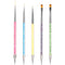 Nail Art Brushes, 5 Pcs Double Ended Fine Liner Brush, Dotting Pen for Nail Gel Polish Detail Drawing