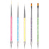 Nail Art Brushes, 5 Pcs Double Ended Fine Liner Brush, Dotting Pen for Nail Gel Polish Detail Drawing