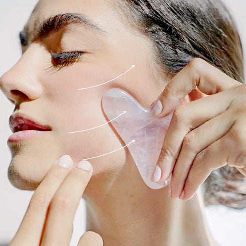 ROSELYNBOUTIQUE Gua Sha Facial Tools - Natural Healing Crystals Massager for Face, Back, Neck, Body (Rose Quartz)