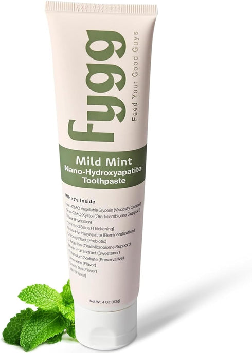Fluoride Free Toothpaste, Nano Hydroxyapatite (Mild Mint), Dentist Recommended for Remineralizing & Whitening (4oz)