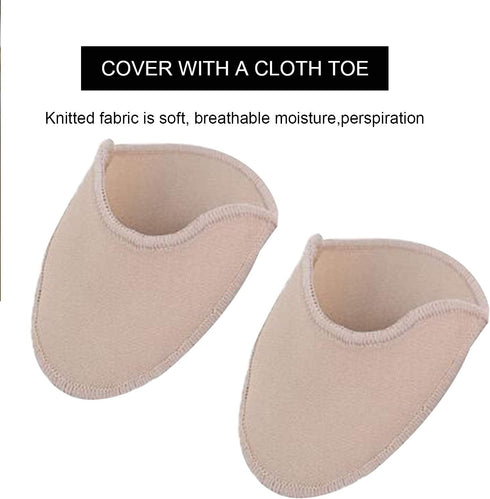 Toe Pouches Pads, Gel Cover for Women's 6-10, Protects Toes or Feet for Dance, Ballet, Point Shoes - 1 Pair