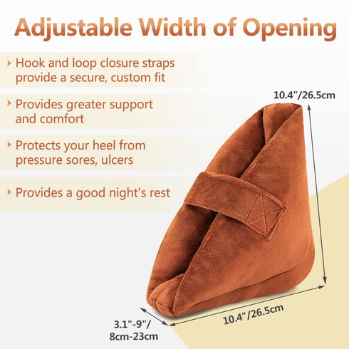 Heel Protectors Cushion for Bed Sores (1 Pair), Foot Pillows for Pressure Ulcers, Ankle Protector Pillow