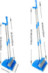 Extendable Long Handle Broom and Dustpan Set, Lightweight Stainless Broom Combo for Indoor or Outdoor Cleaning