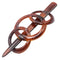 Parcelona French Triple Ringed 3.5" Celluloid Hair Slider Pin Thru Holder Barrette for Women, Tortoise Shell