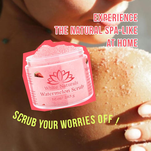 Organic Pink Watermelon Body Scrub, Pure Natural Gentle Exfoliator For Smooth & Soft Skin, Best Shower Exfoliating Salt Skincare Scrub, Hydrating & Moisturizing Face Foot Hands, Great Gift for Women