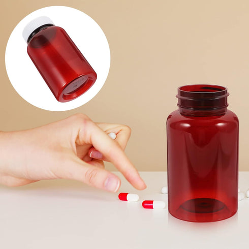 ULTECHNOVO Large Medicine Pill Bottles, Clear Plastic Medicine Bottle Empty Reagent Bottle Chemical Containers with