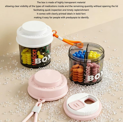 QXMYGSLSD 2Pcs 4 Weekly Pill Organizer Arthritis Friendly, BPA Travel Day Pill Box Design and Large Compartment to Hold
