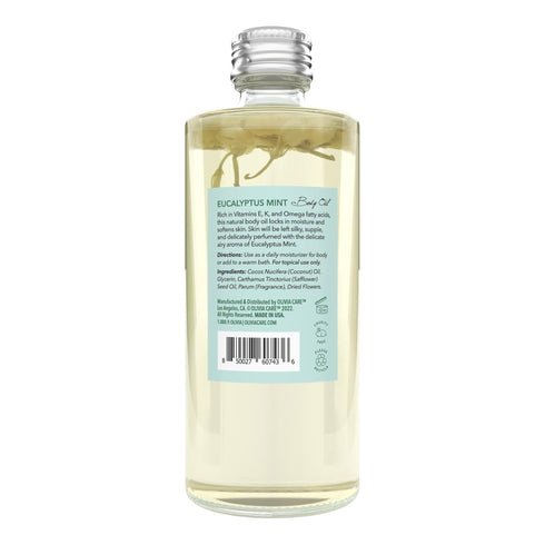 Olivia Care Eucalyptus Mint Body Oil - Vegan & Natural, Hydrating & Moisturizing with VITAMIN E, K & Omega Fatty Acids