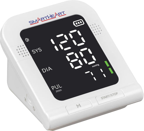 SmartHeart Blood Pressure Monitor, Wide-Range Upper Arm Cuff, Talking English Spanish Instructions, 199-Reading Memory