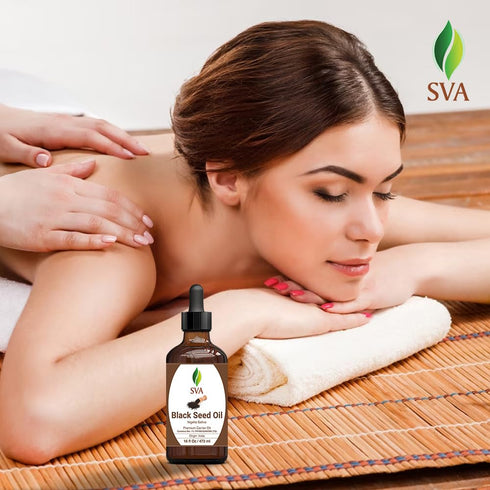 SVA Black Seed Oil - 4 Fl Oz, 100% Natural Cold Pressed for Face, Skin, Hair Care, with Dropper