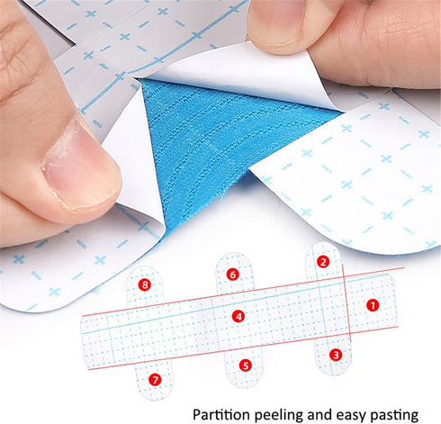 Xemz 12 Precut Kinesiology Tape for Achilles Tendon, Pcs Elastic Athletic Tape Leg Support Muscle Tape Patches
