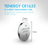 Tenergy CR1632 3V Lithium Button Cell, for Watches, Key Fobs, 20 Count (Pack of 4)