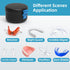 BVN Leak-Proof Denture Bath Cup for Travel, Denture Soaking Cup with Strainer (Black + Blue)