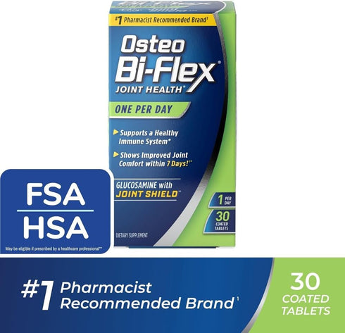 Immune 30 Osteo Bi-Flex One Per Day Vitamin D Supplement, Improve Joint Function, Support Bone and Health, Coated