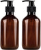 Yebeauty Plastic Soap Dispenser, 10oz/300ml Empty Refillable Lotion Pump Dispenser, 2-Pack Brown
