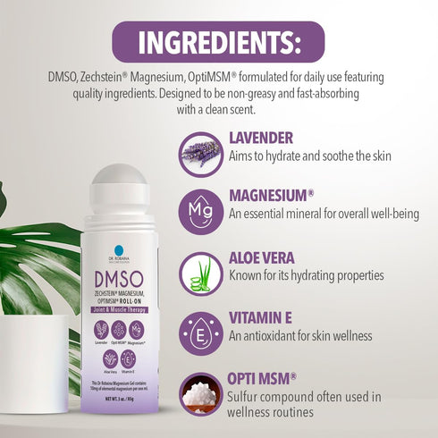 Dr. Robaina DMSO Lavender Roll-On - Ultimate Pain Relief and Skin Nourishment | 99.9% Pure Pharmaceutical Grade with