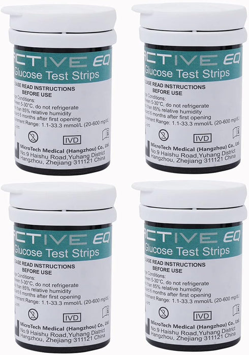 Exactive EQ Test Strips x100 Pieces and Lancets x100 for Blood Glucose Meter and Blood Sugar Monitoring