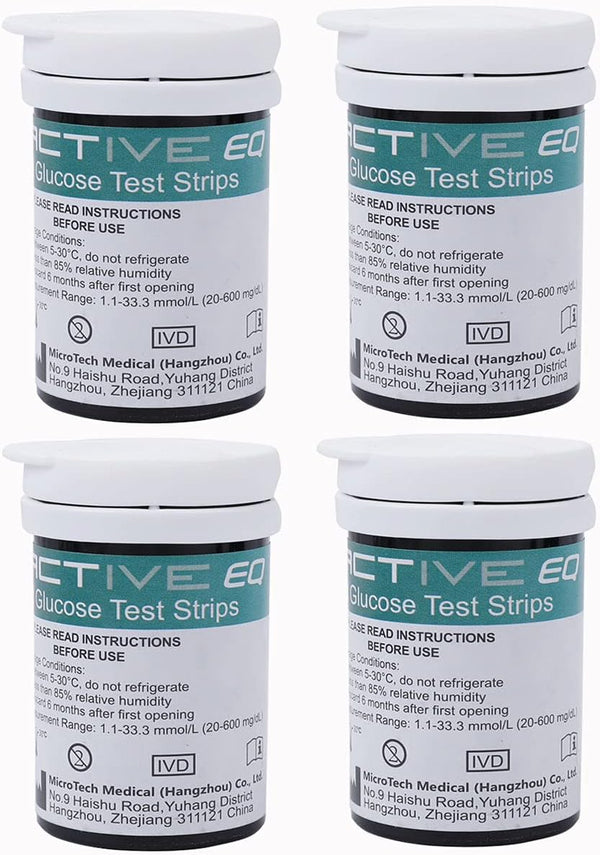 Exactive EQ Test Strips x100 Pieces and Lancets x100 for Blood Glucose Meter and Blood Sugar Monitoring