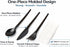 Heyiwell 50 Pack Sets, 4-in-1 Black Individually Wrapped Plastic Cutlery Disposable Utensils Combo with Knife, Fork