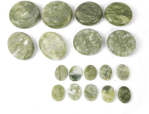 YIYIBYUS 16PCS Set Package Hot Stone, Massage Spa Natural Jade Heated Warmer Heating Rocks with Box for Spa
