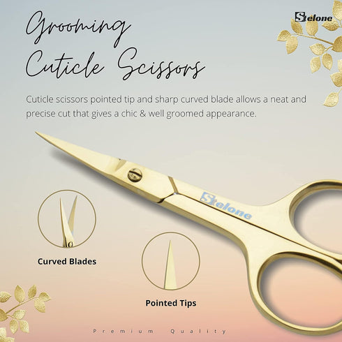 Professional Grooming Scissors, Small Curved Stainless Steel Eyebrow Scissors for Women, Manicure & Beauty